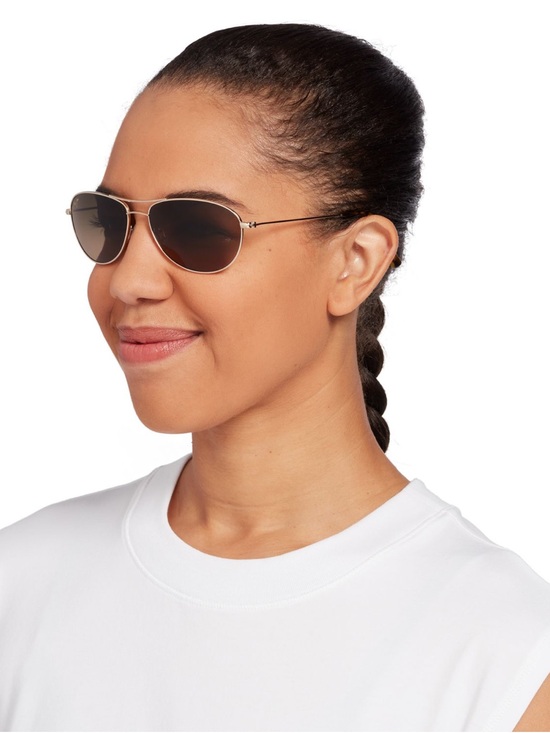 Maui Jim Gold Baby Beach Aviator Sunglasses with Brown Polarized Lenses